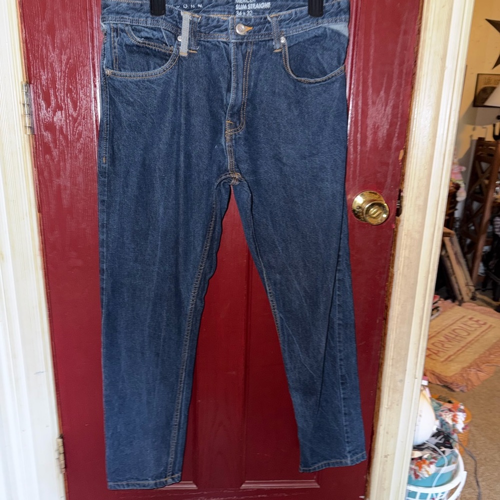mercer & madison Men's Dark Blue Straight Jeans
